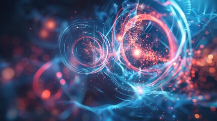 Vibrant Abstract Background Illustration of Quantum Entanglement