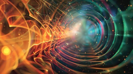 Abstract Quantum Wave Background Illustration in Vibrant Colors