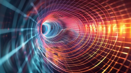 Abstract Quantum Wave Illustration with Vibrant Background Design