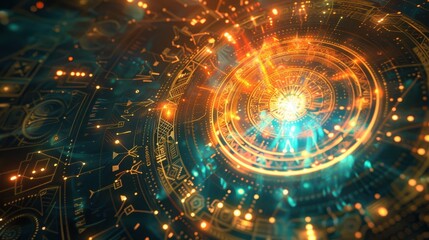 Radiant Abstract Background Illustration of Magical Energy Burst