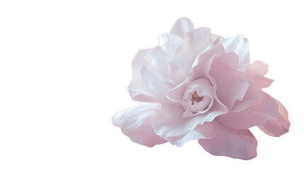 A delicate white gardenia flower against a transparent background.