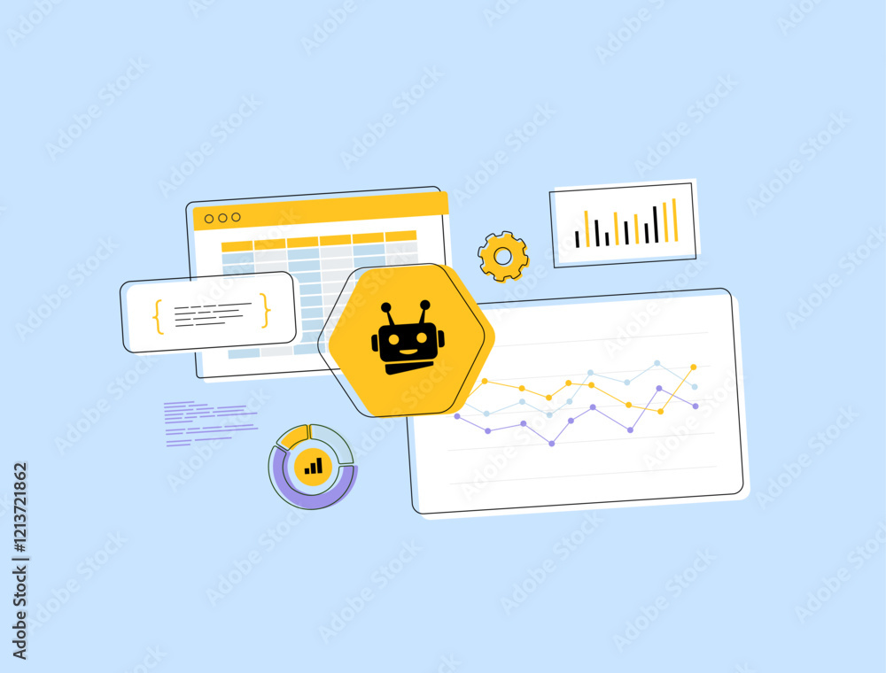 Poster ai-enhanced data visualization for business insights. use ai to transform raw data into actionable v