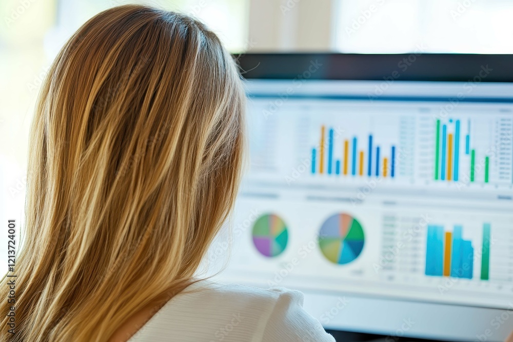 Poster deciphering data trends in a bright office setting during daytime