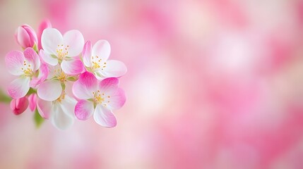 Delicate Pink Apple Blossoms Softly Bloom