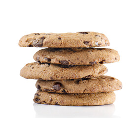 chocolate cookies isolated on white background
