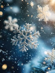 Fototapeta premium Snowstorm with Single Snowflake