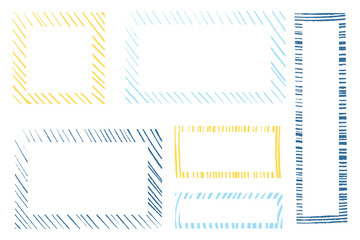 手描きのフレームのイラストセット