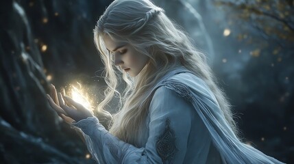 render portrait of fantasy forest faerie