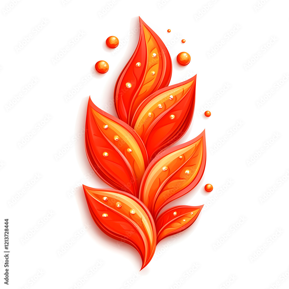 Poster vibrant leaf patterns digital artwork abstract nature studio setting close-up artistic expression