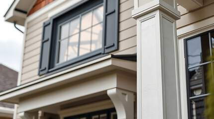 Elegant Home Exterior: Modern Architecture and Classic Design. Discover the beauty of this house's exterior, featuring a stunning facade, charming porch, and classic architectural details.