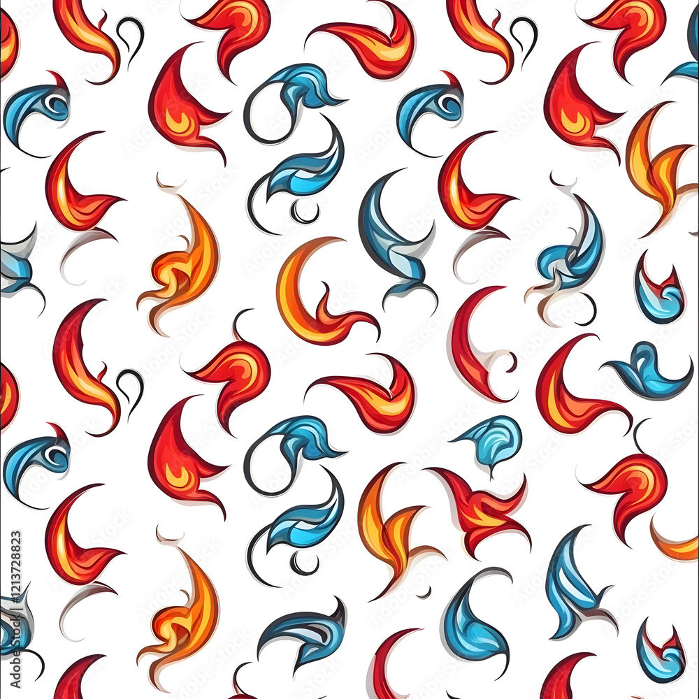 Poster vibrant abstract flames design digital art pattern creation colorful environment aesthetic viewpoint