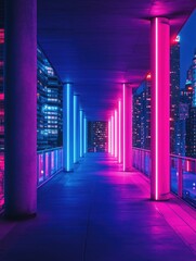 Pink Blue Light Walkway