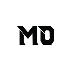 MO monogram logo design letter text name symbol monochrome logotype alphabet character simple logo