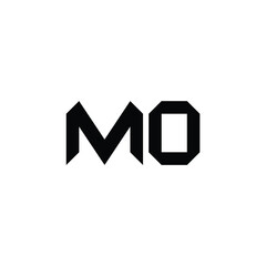 MO monogram logo design letter text name symbol monochrome logotype alphabet character simple logo