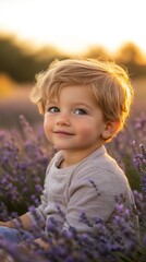 Toddler in Lavender Field