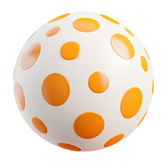 Fototapeta premium Orange-dotted sphere, 3D render, white background, design element