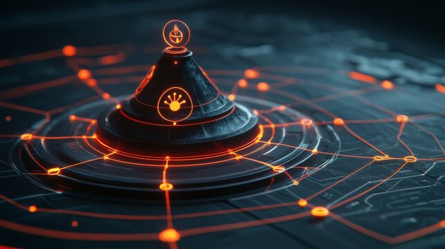 Innovative technology hub network event futuristic city digital art high-tech environment aerial view conceptual exploration