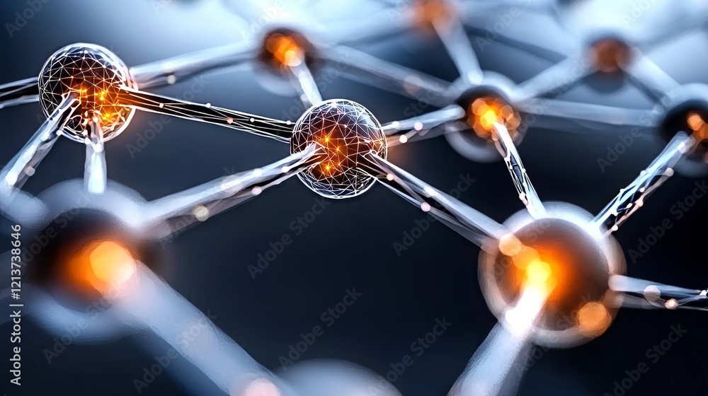 Poster exploring global network connections through abstract technology visuals digital art dark background