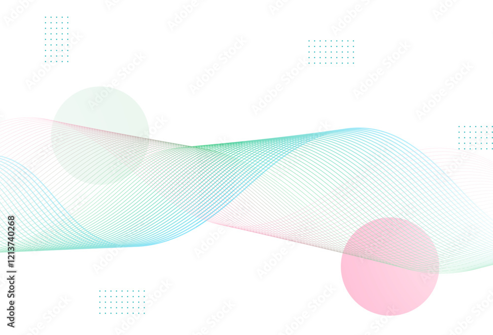 Poster abstract backgrond,red and green line wave effect abstarct background line.shape. circle effect memp