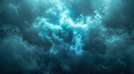 Fototapeta premium Abstract_star_background_with_glowing_particles