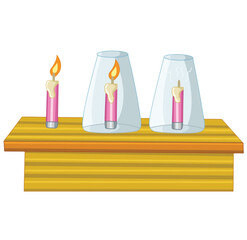 Science of cute cartoon hand drawn vector Air and candle experiment illustration.