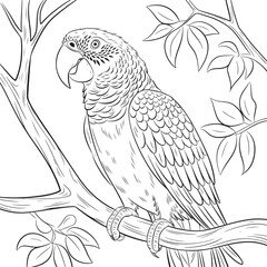 Parrot  coloring page line art