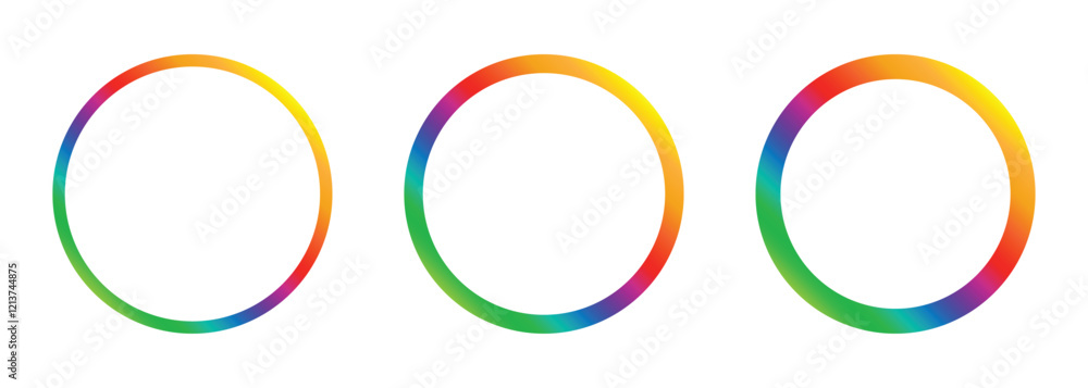 Poster colorful gradient circle frames. abstract design for app, ui, web or design element.