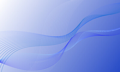 blue soft lines wave curve on smooth gradient abstract background
