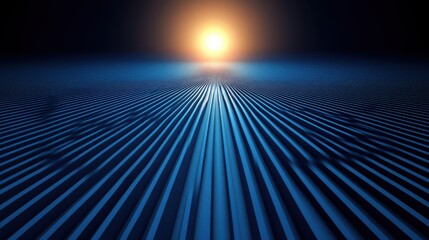 Fototapeta premium Minimalist blue background with radial lines for design, banner template. Featuring white space in the center of the page for text. Ideal for geometric abstract wallpapers with a sleek touch.