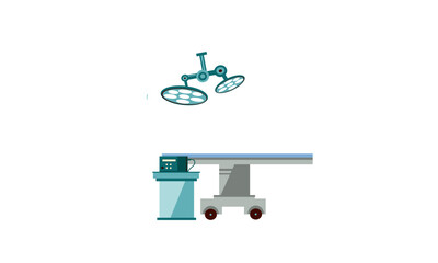 Operating room light. Operation theater. Surgeon tool. Intensive care. Thin line illustration. Contour symbol. Vector 