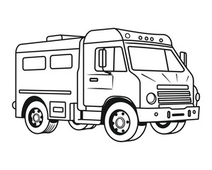 Fire Truck coloring page line art vector outline illustration
