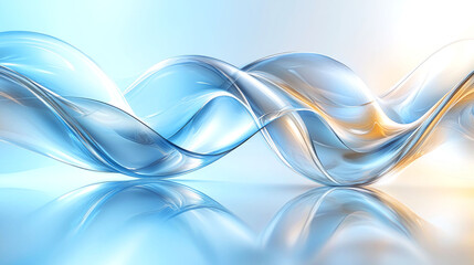 Naklejka premium Abstract Blue Flowing Waves: Elegant & Serene Background Design