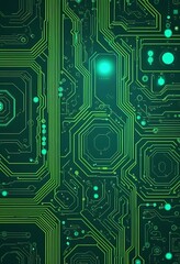 Abstract Green Circuit Board Technology Design