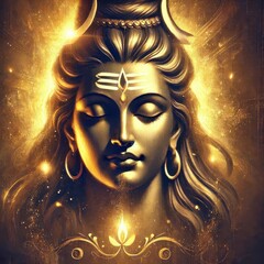 Digital Artwork of Lord Shiva for Maha Shivratri: Serene Wisdom God Aura