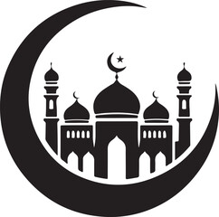 ramadan mosque silhouette vector