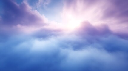 Obraz premium Serene Sunset Cloudscape Above a Blue Sky