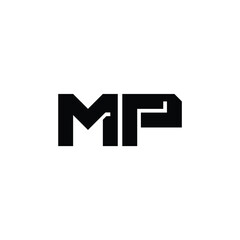 Fototapeta premium MP monogram logo design letter text name symbol monochrome logotype alphabet character simple logo