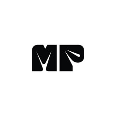 MP monogram logo design letter text name symbol monochrome logotype alphabet character simple logo