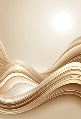 Abstract Beige Waves Flowing Design