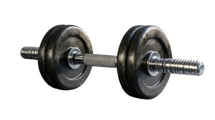 Fototapeta premium Iron Strength: A close-up shot of a heavy cast iron dumbbell, showcasing its rugged texture and solid construction, symbolizing strength, determination, and fitness.