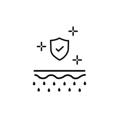 UV Protection Line Icon. Skin Protect 24h Linear Pictogram. Every 24 Hours Barrier Safety for Skin. Shield 24 Hours Protection Concept Outline Icon. Editable Stroke. Isolated Vector Illustration.
