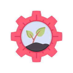 eco gear flat icon