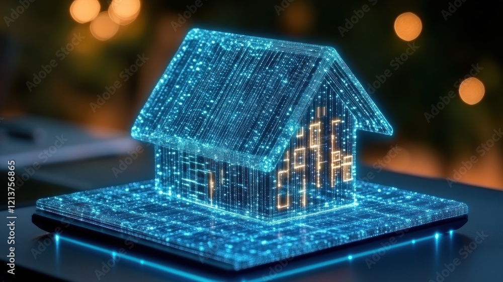 Poster digital home model a futuristic visualization