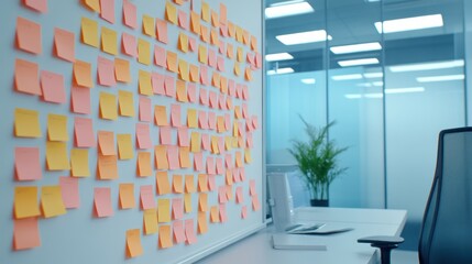Organizing Workspace with Sticky Notes for Enhanced Productivity