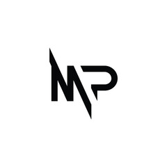 MP monogram logo design letter text name symbol monochrome logotype alphabet character simple logo
