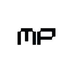 MP monogram logo design letter text name symbol monochrome logotype alphabet character simple logo