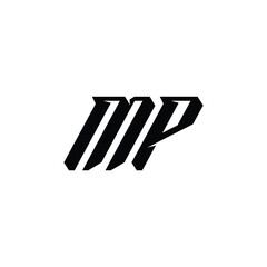 MP monogram logo design letter text name symbol monochrome logotype alphabet character simple logo