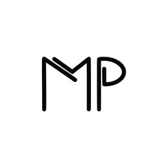 MP monogram logo design letter text name symbol monochrome logotype alphabet character simple logo