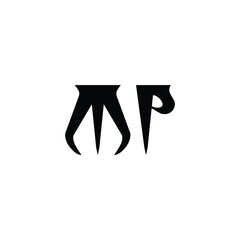 MP monogram logo design letter text name symbol monochrome logotype alphabet character simple logo