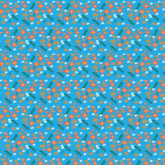 Decorative Floral and Cloud Pattern Wallpaper